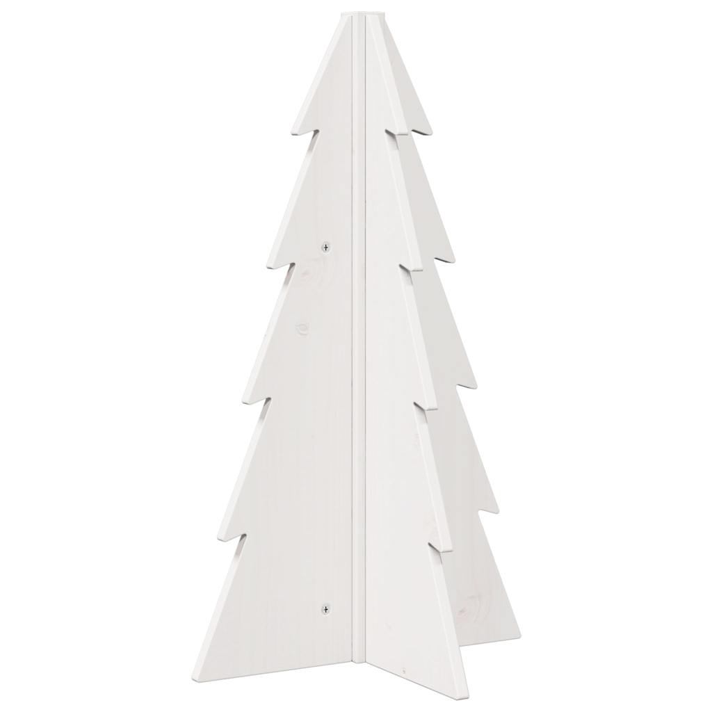Vidaxl kerstdecoratie kerstboom 69,5 cm massief groenhout wit