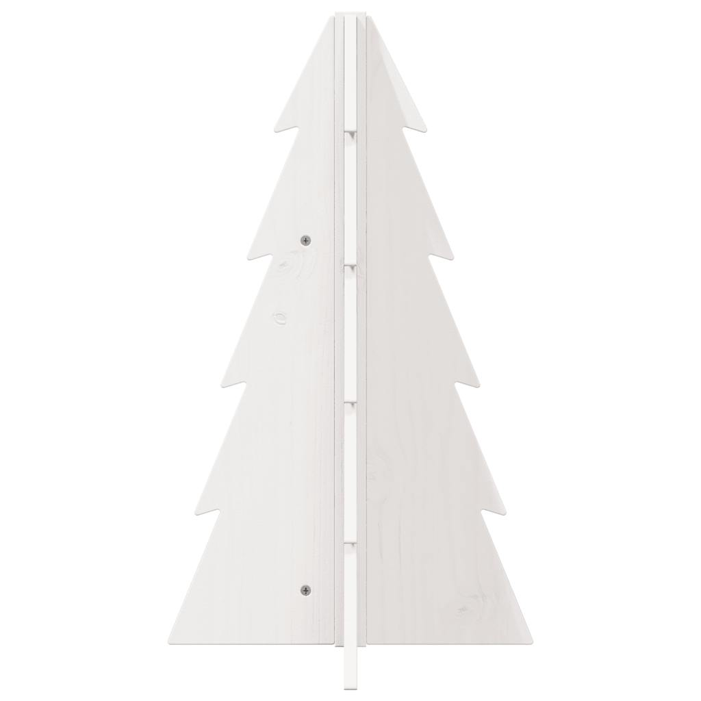 Vidaxl kerstdecoratie kerstboom 69,5 cm massief groenhout wit