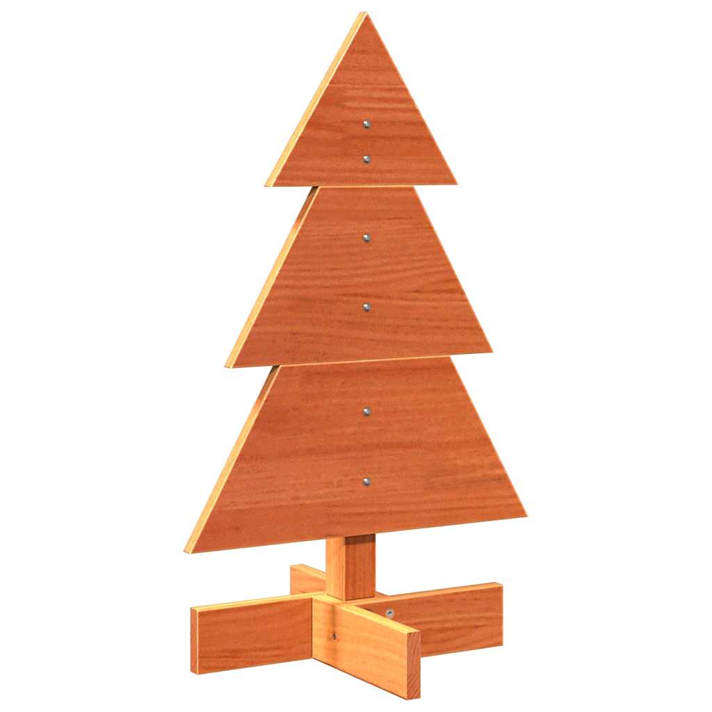 Vidaxl kerstdecoratie kerstboom 60 cm massief groenhout wasbruin