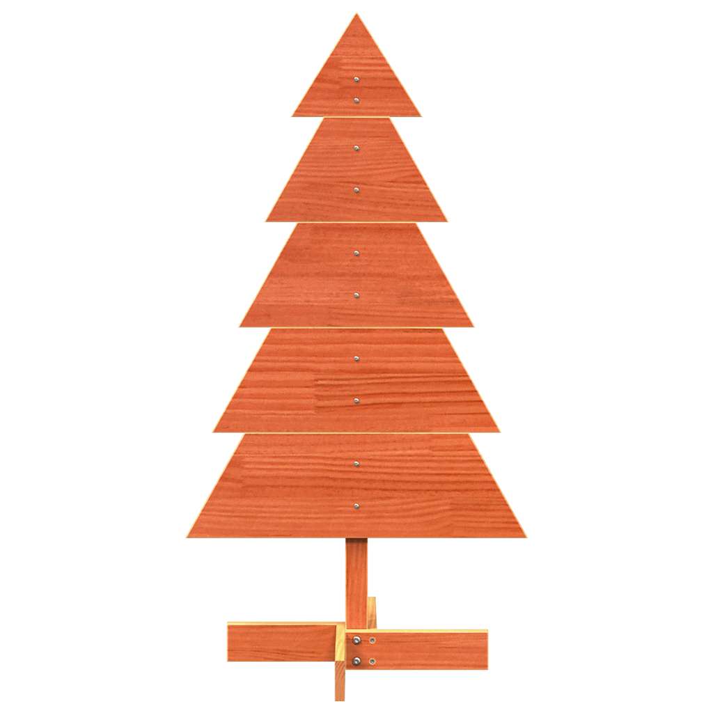 Vidaxl kerstdecoratie kerstboom 100 cm massief groenhout wasbruin