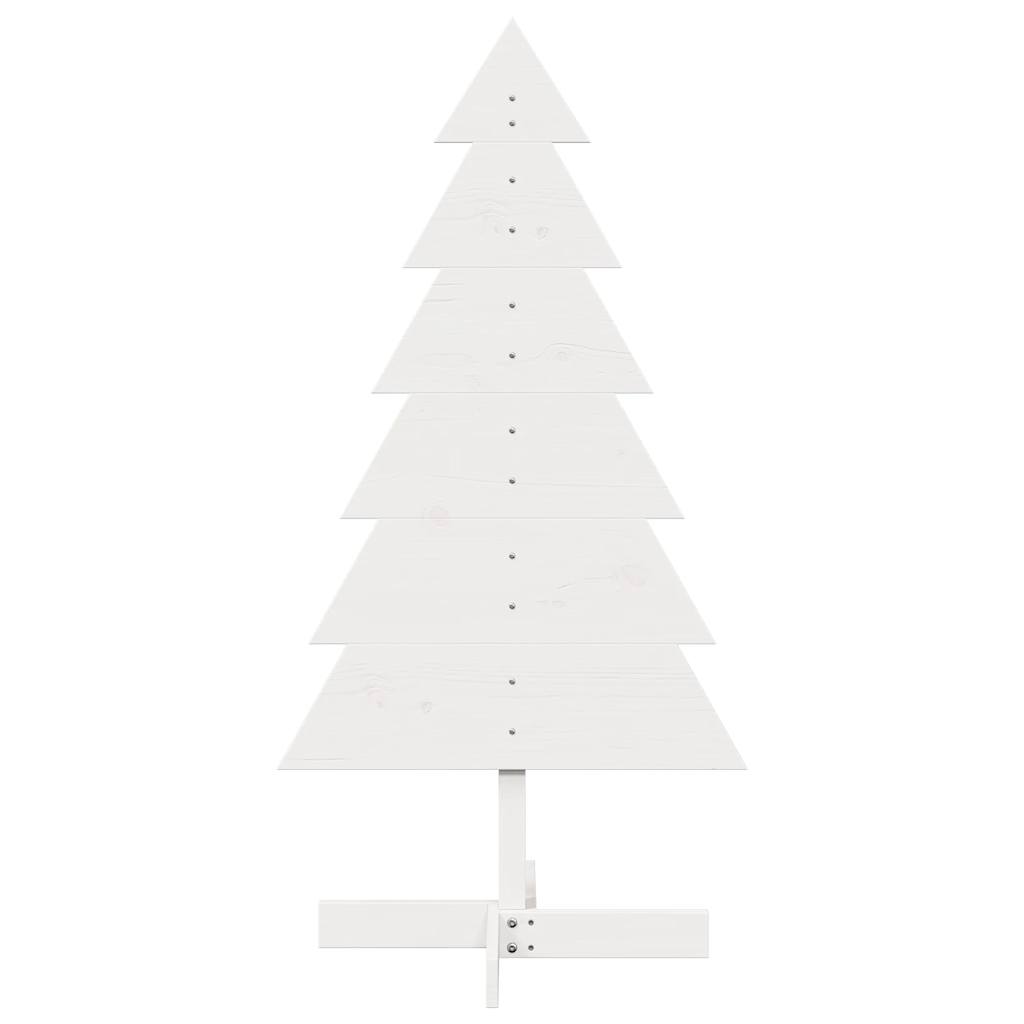Vidaxl kerstdecoratie kerstboom 120 cm massief groenhout wit