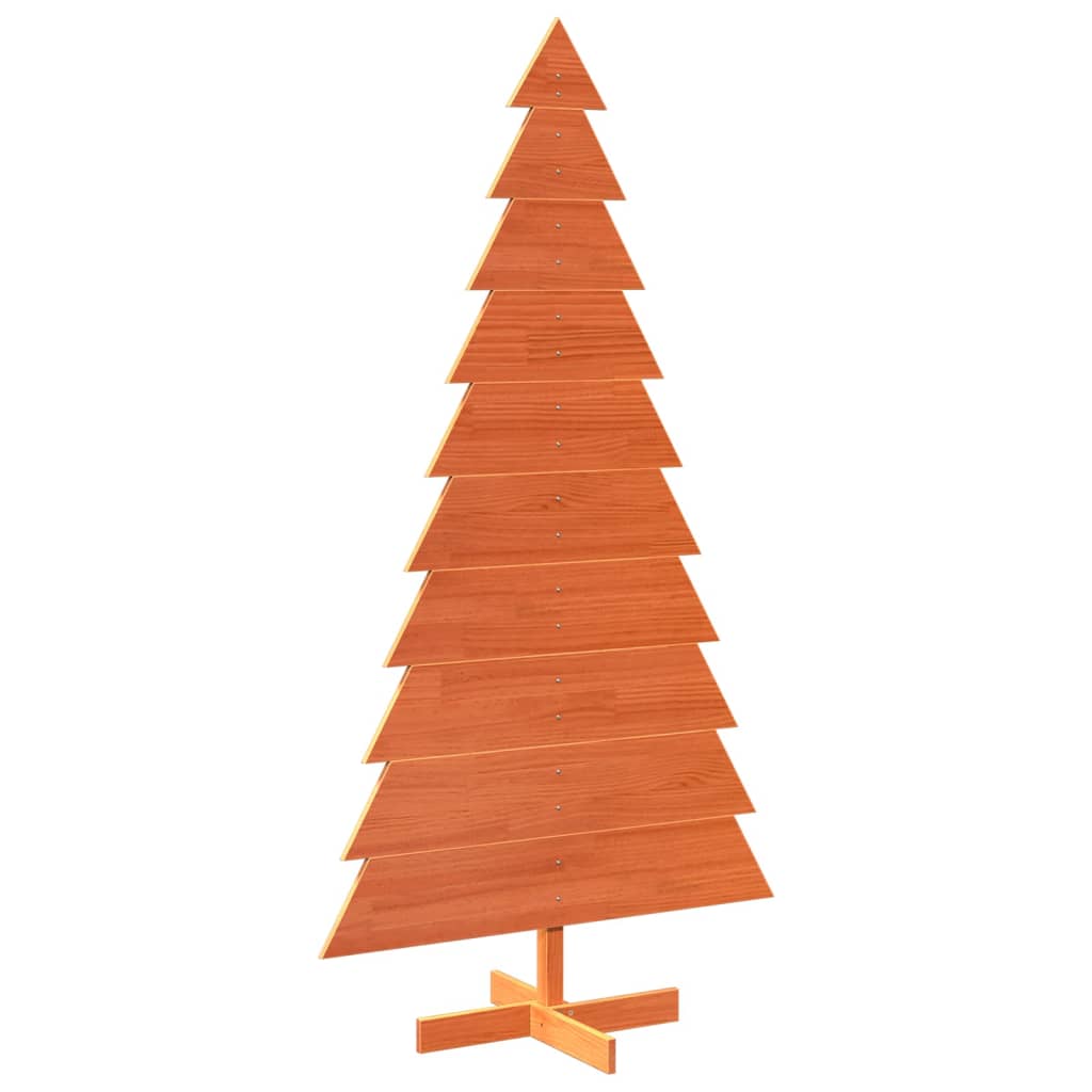 Vidaxl kerstdecoratie kerstboom 180 cm massief groenhout wasbruin