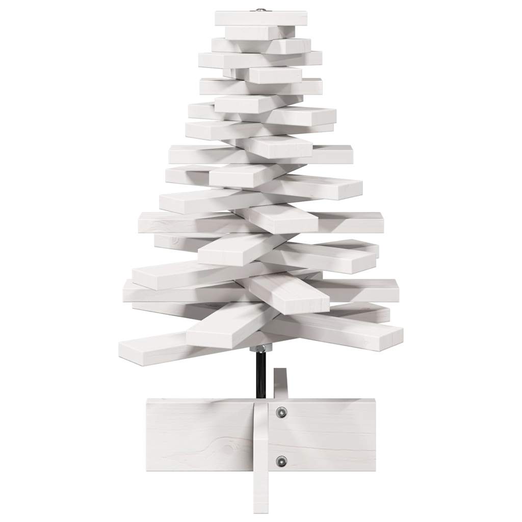 Vidaxl kerstdecoratie kerstboom 60 cm massief groenhout wit