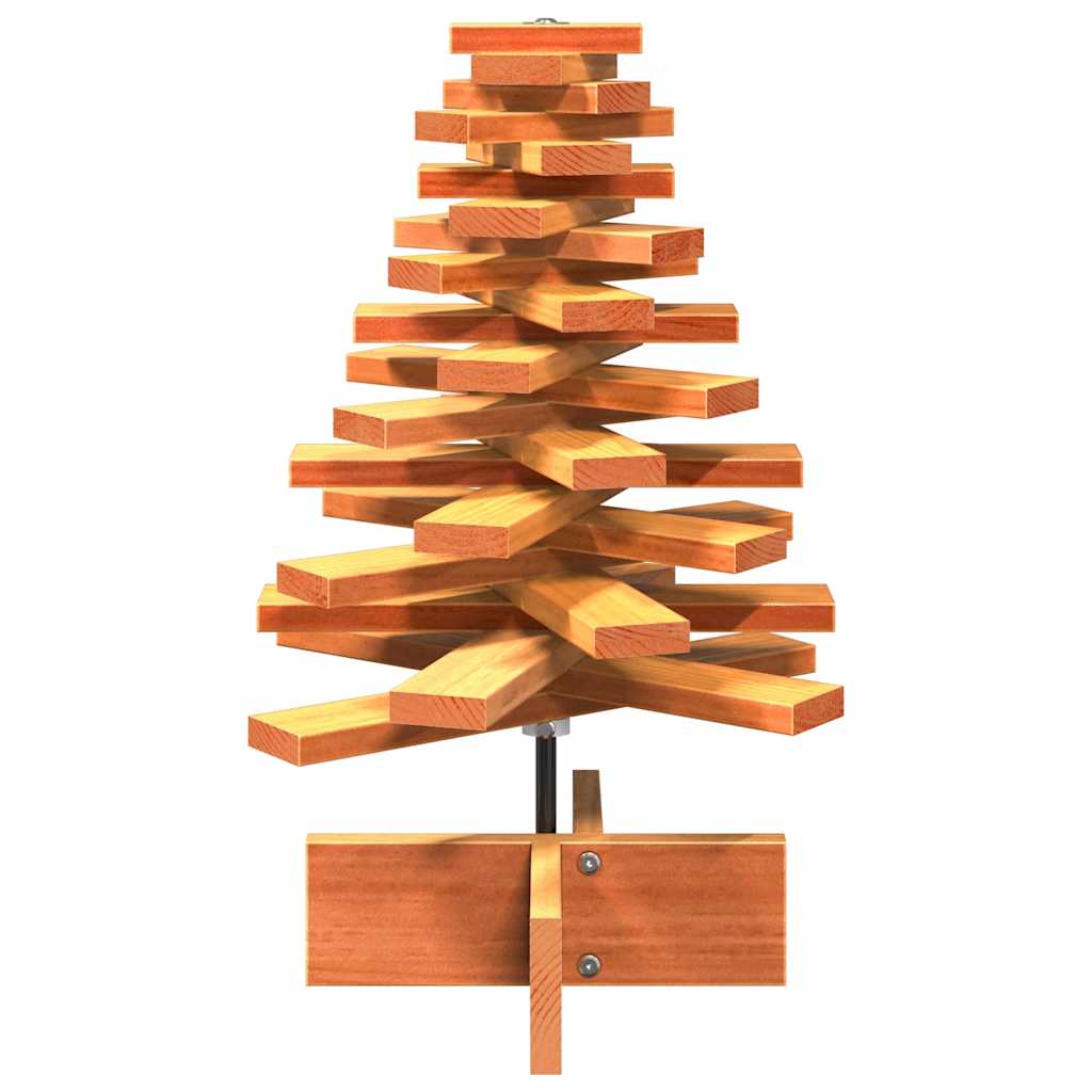 Vidaxl kerstdecoratie kerstboom 60 cm massief groenhout wasbruin