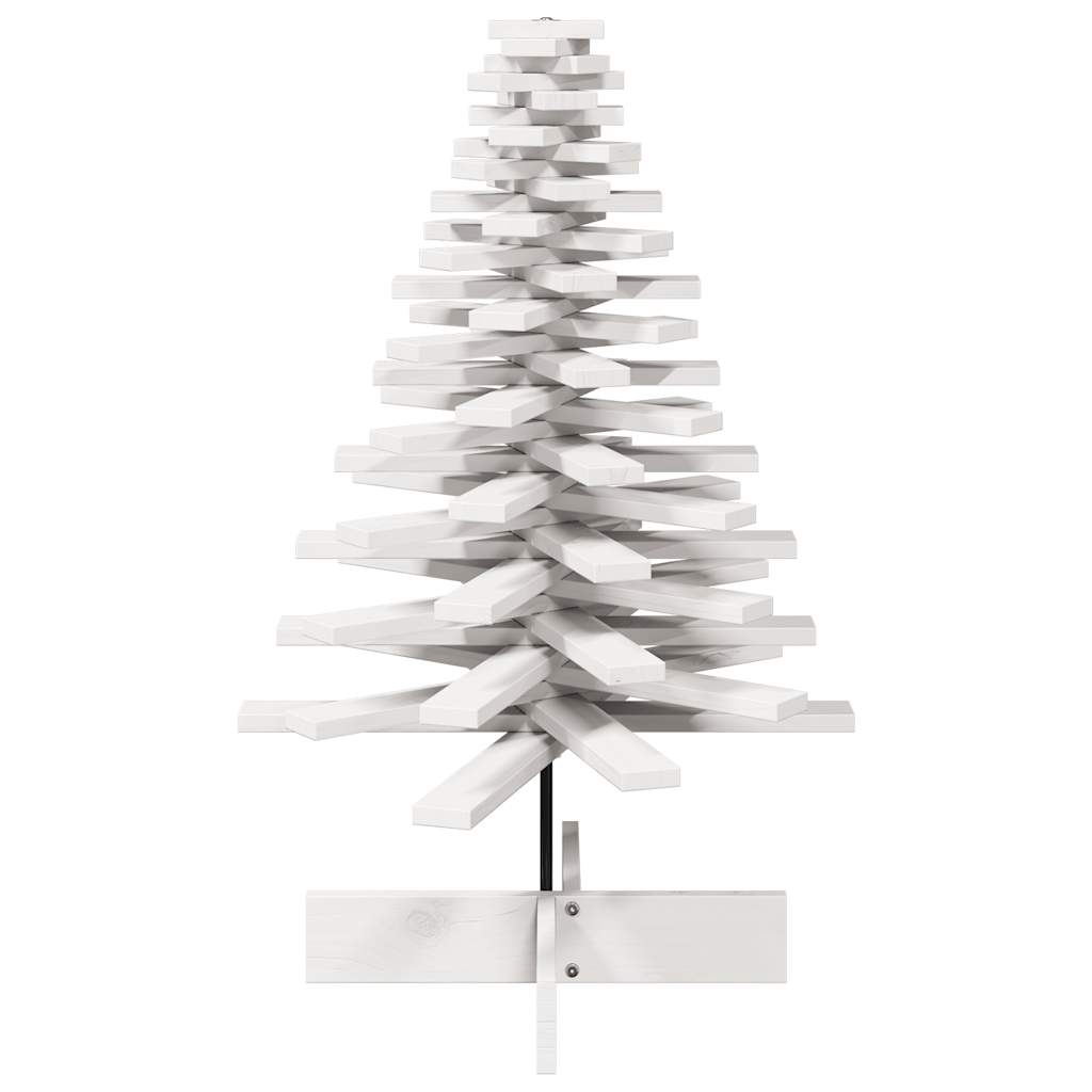 Vidaxl kerstdecoratie kerstboom 100 cm massief groenhout wit