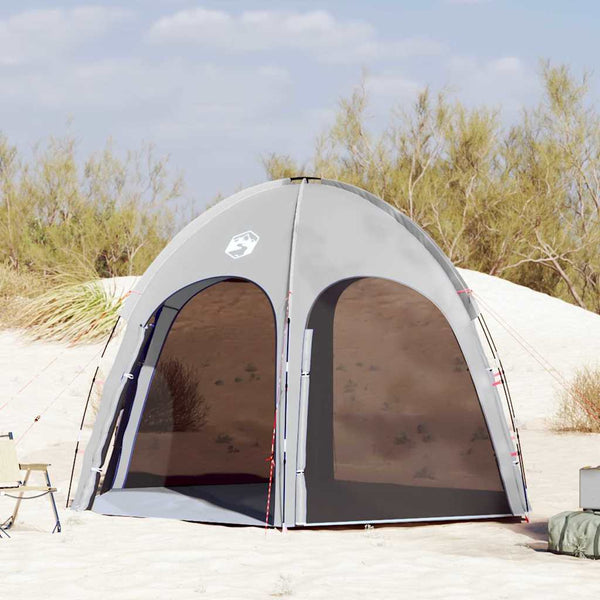 Vidaxl zwembad tent 366 x 305 x 231 cm polyester en glasvezel grijs