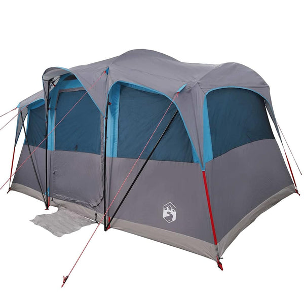 Vidaxl gezinstent 435 x 255 x 216 cm polyester en staal blauw en grijs
