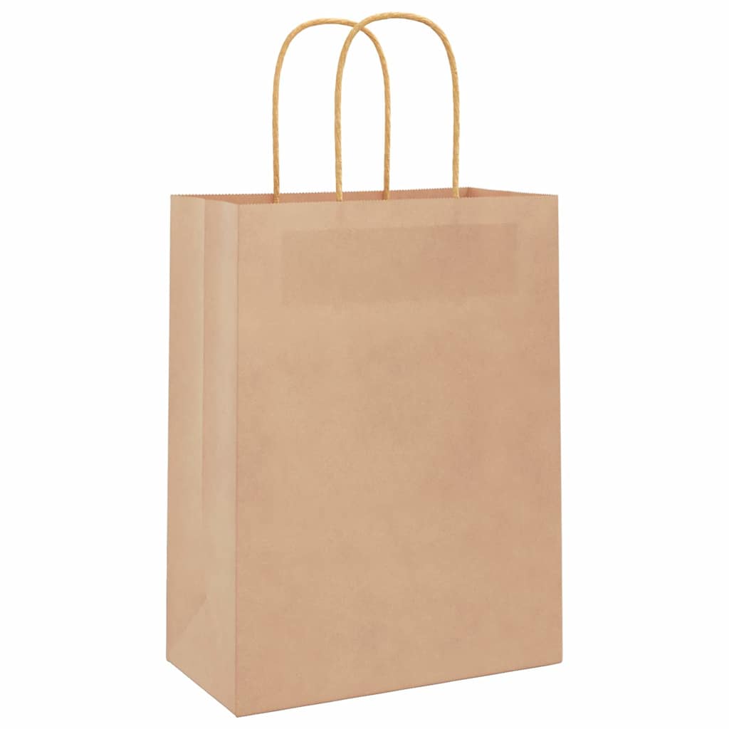 Vidaxl papieren zakjes 250 st met hengsels 21x11x28 cm bruin