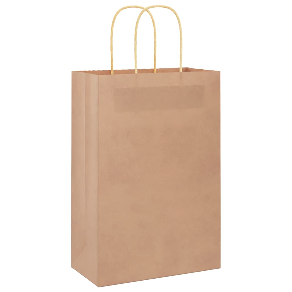 Vidaxl papieren zakjes 250 st met hengsels 21x11x31 cm bruin