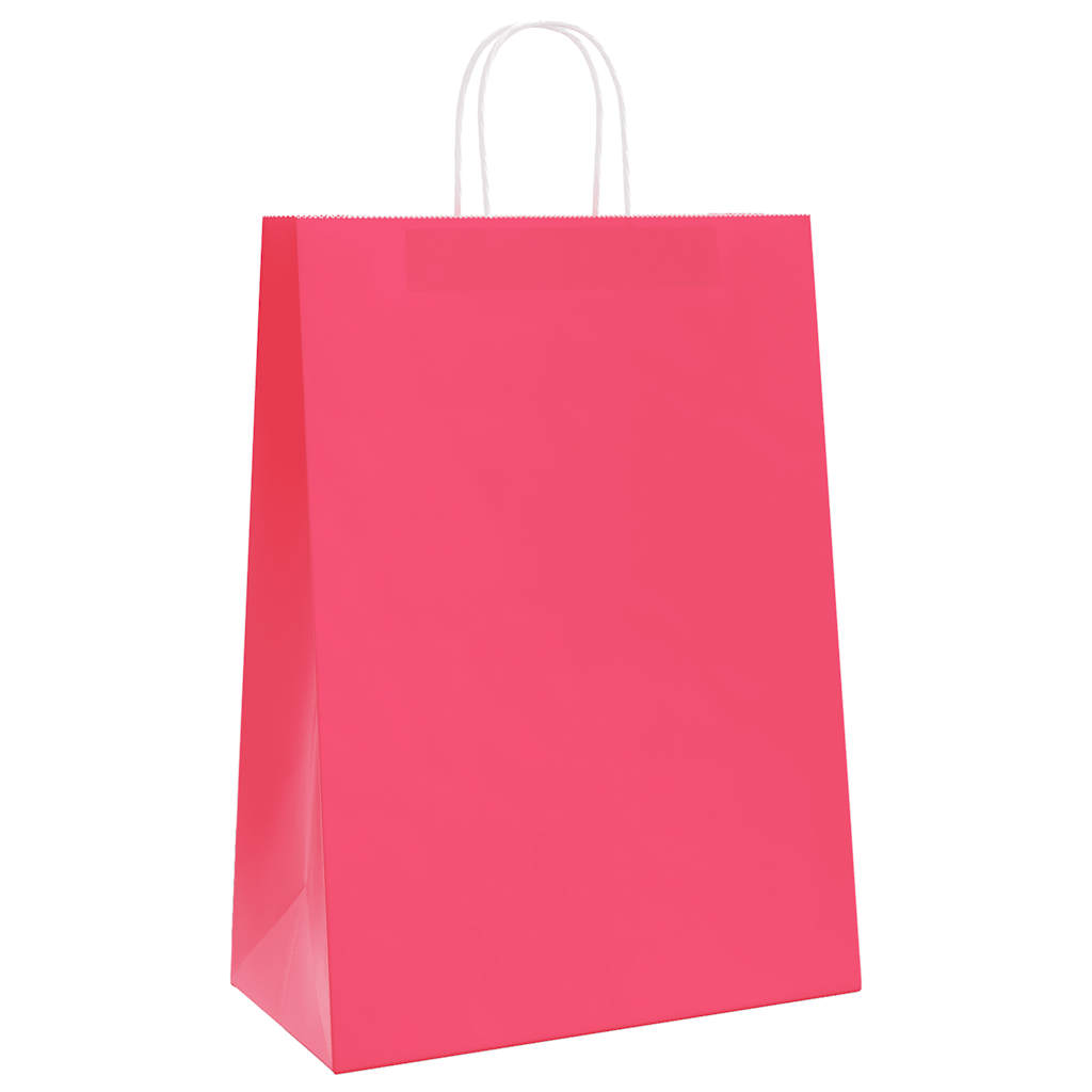 Vidaxl papieren zakken 50 st met hengsels 32x17x44 cm roze