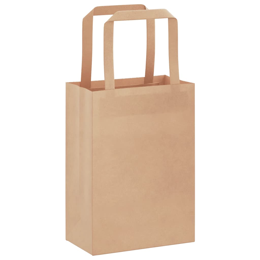 Vidaxl papieren zakken 50 st met hengsels 15x8x21 cm bruin