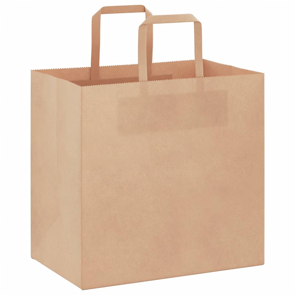 Vidaxl papieren zakken 50 st met hengsels 26x17x25 cm bruin