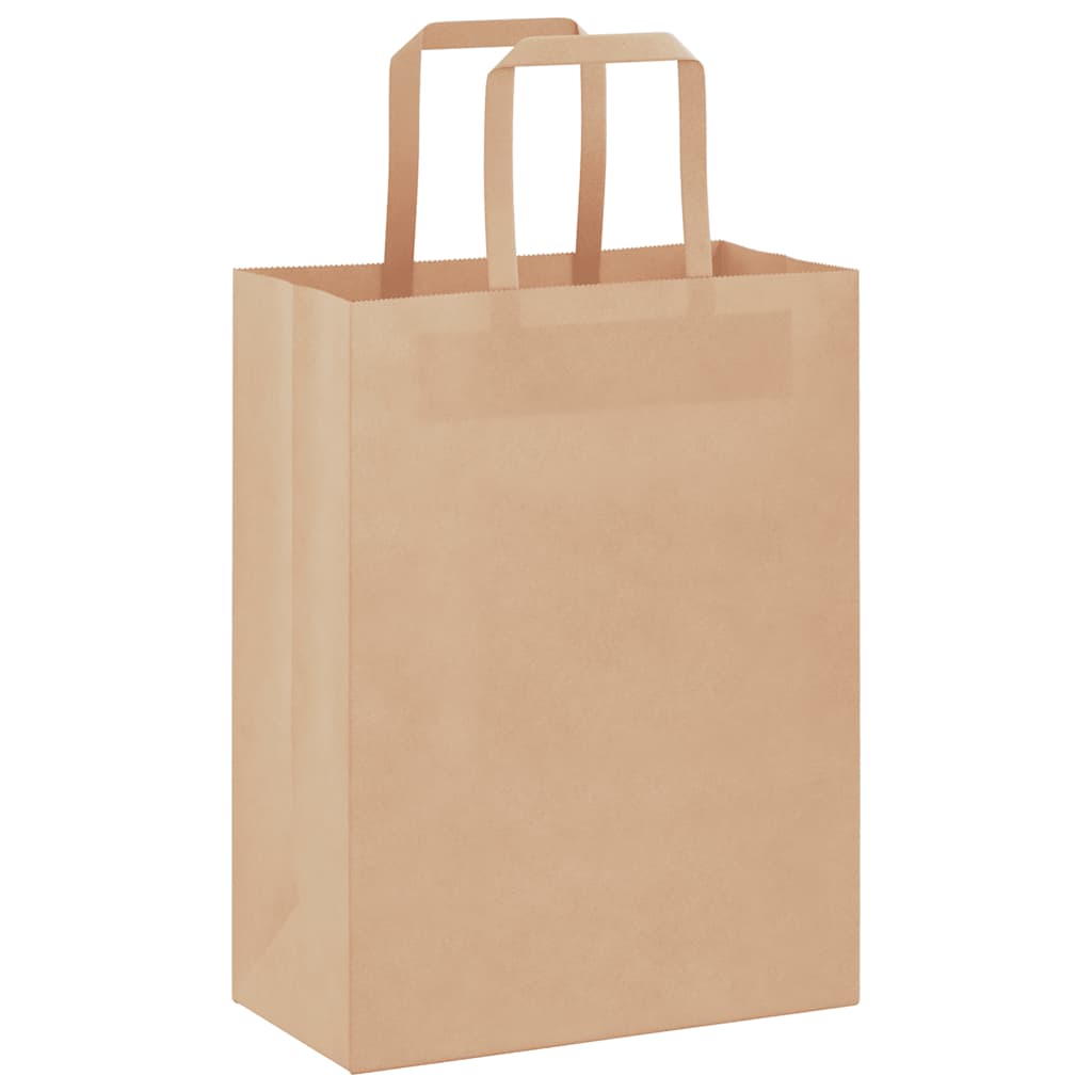 Vidaxl papieren zakken 250 st met hengsels 21x11x28 cm bruin