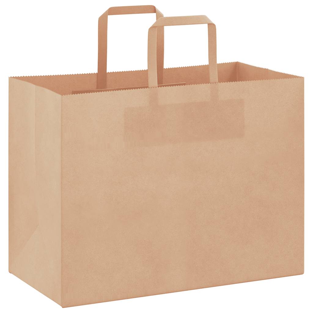 Vidaxl papieren zakken 250 st met hengsels 32x17x25 cm bruin