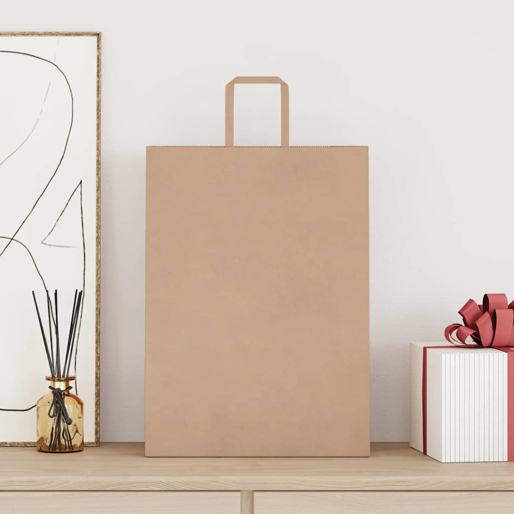 Vidaxl papieren zakken 250 st met hengsels 32x17x44 cm bruin