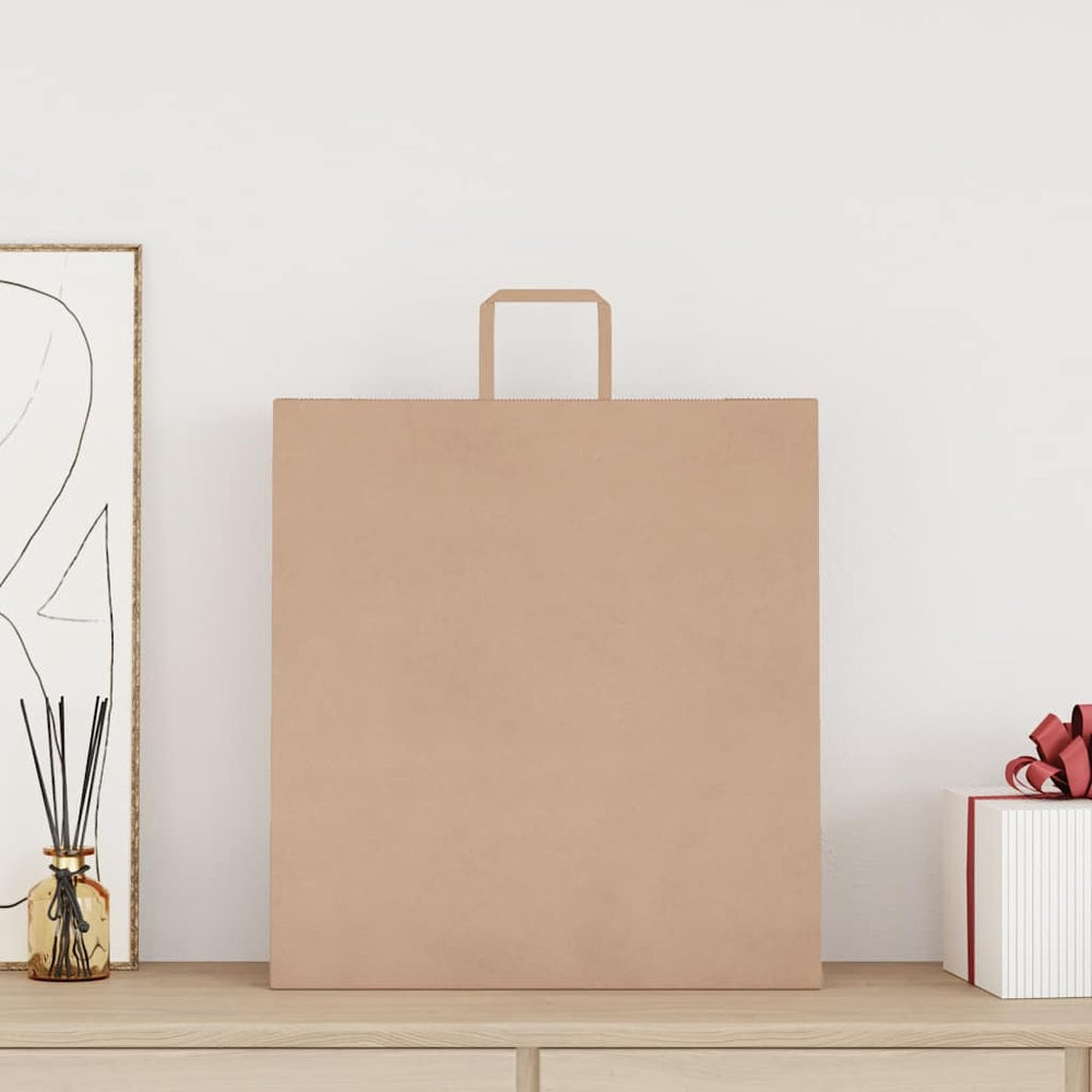 Vidaxl papieren zakken 250 st met hengsels 45x17x48 cm bruin
