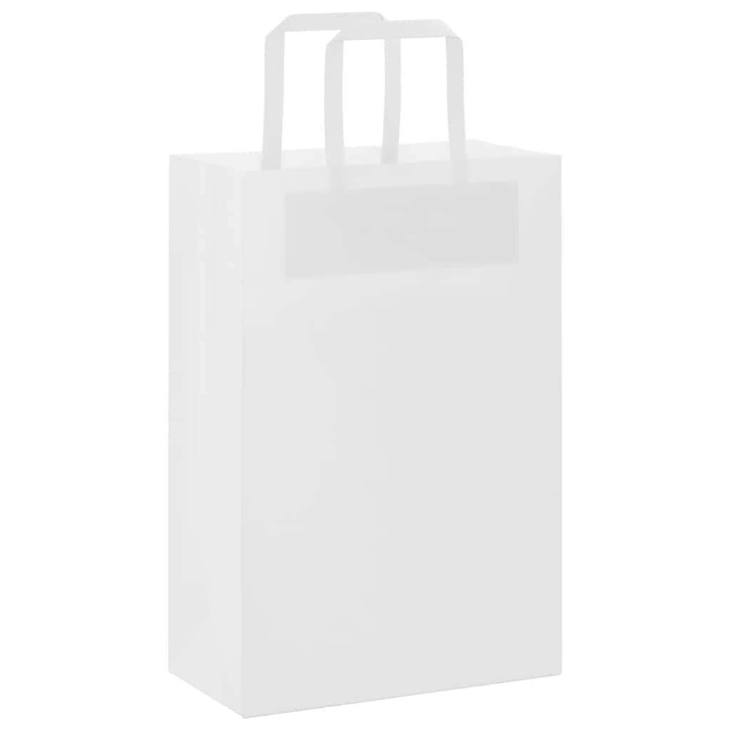Vidaxl papieren zakken 50 st met hengsels 21x11x31 cm wit