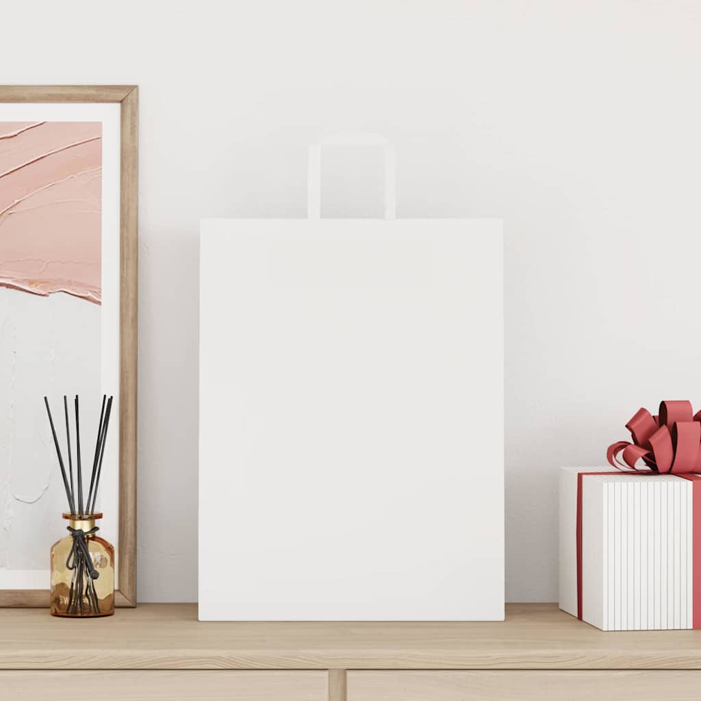 Vidaxl papieren zakken 50 st met hengsels 32x12x42 cm wit