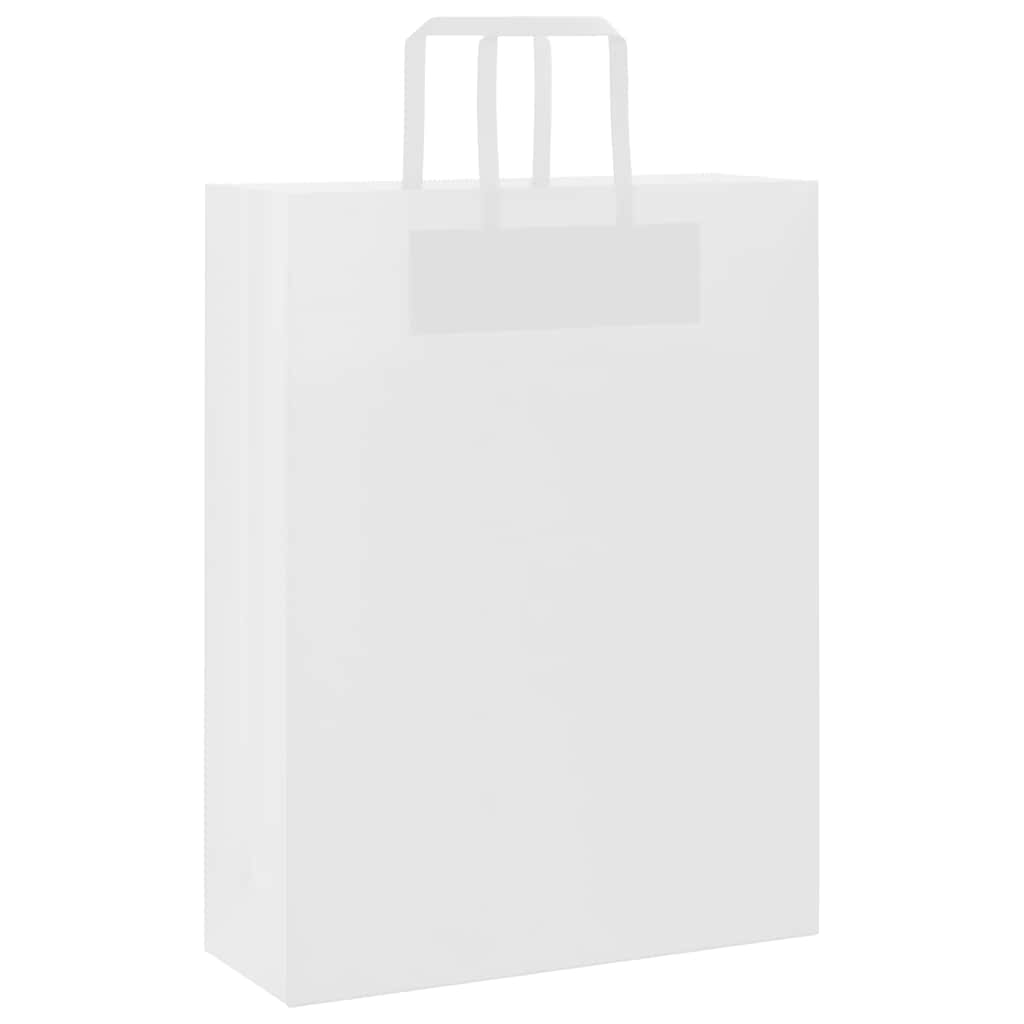 Vidaxl papieren zakken 50 st met hengsels 32x12x42 cm wit