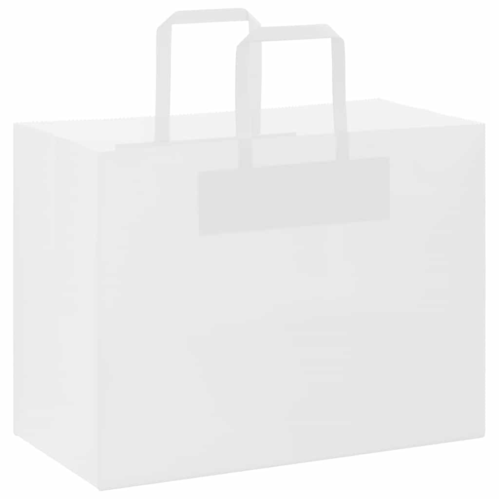 Vidaxl papieren zakken 50 st met hengsels 32x17x25 cm wit