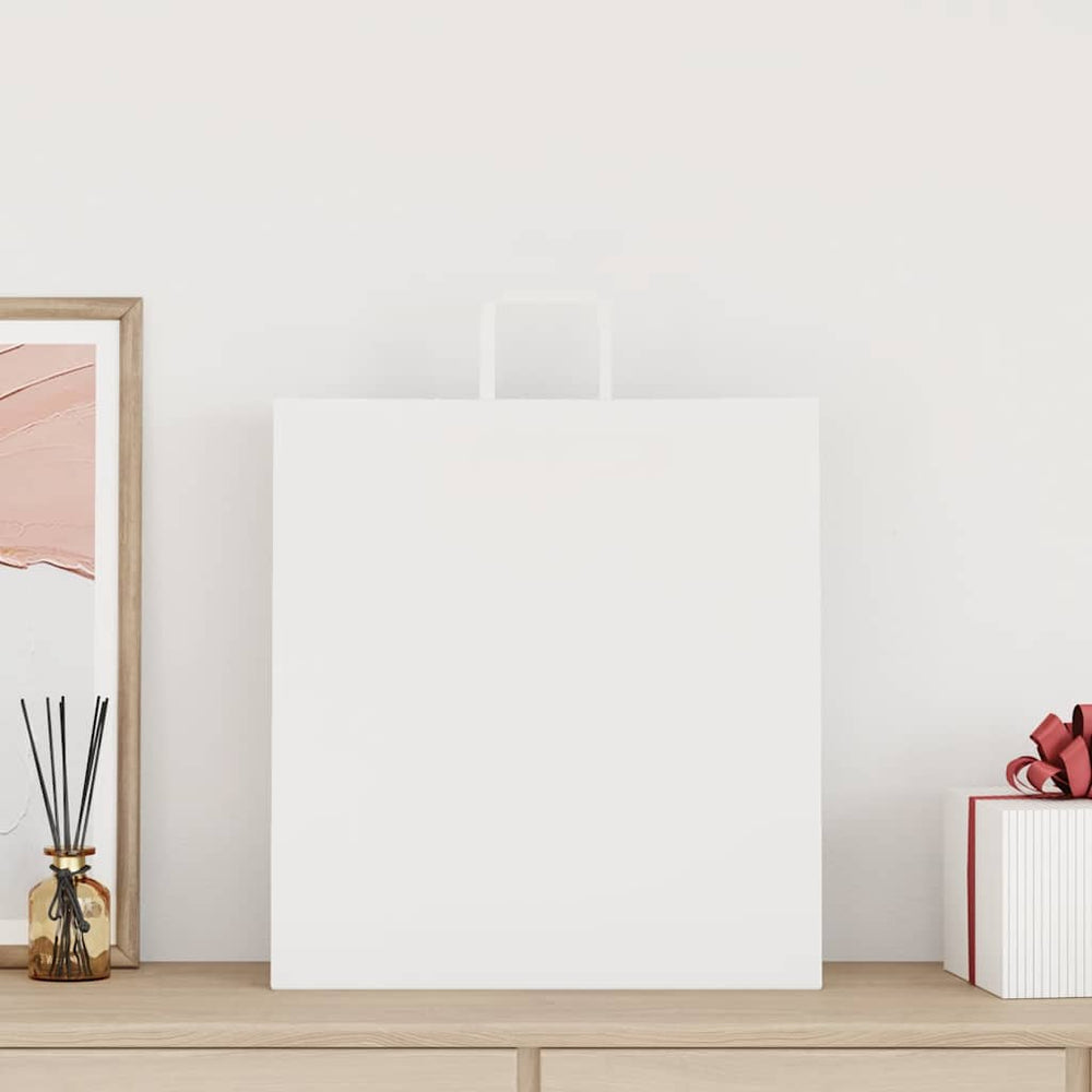 Vidaxl papieren zakken 50 st met hengsels 45x17x48 cm wit