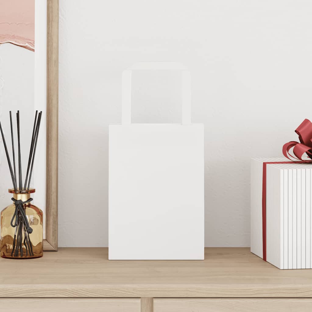 Vidaxl papieren zakken 250 st met hengsels 15x8x21 cm wit