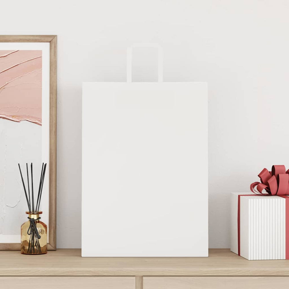 Vidaxl papieren zakken 250 st met hengsels 32x17x44 cm wit