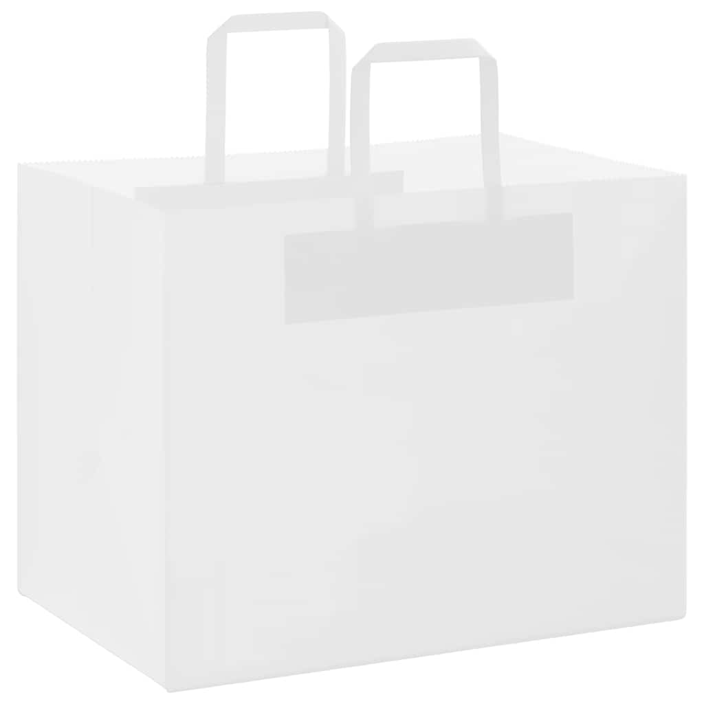 Vidaxl papieren zakken 250 st met hengsels 32x22x24 cm wit