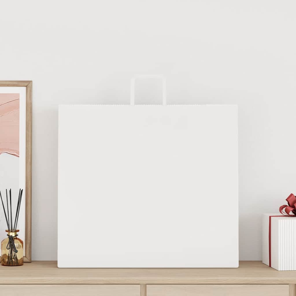 Vidaxl papieren zakken 250 st met hengsels 54x15x49 cm wit