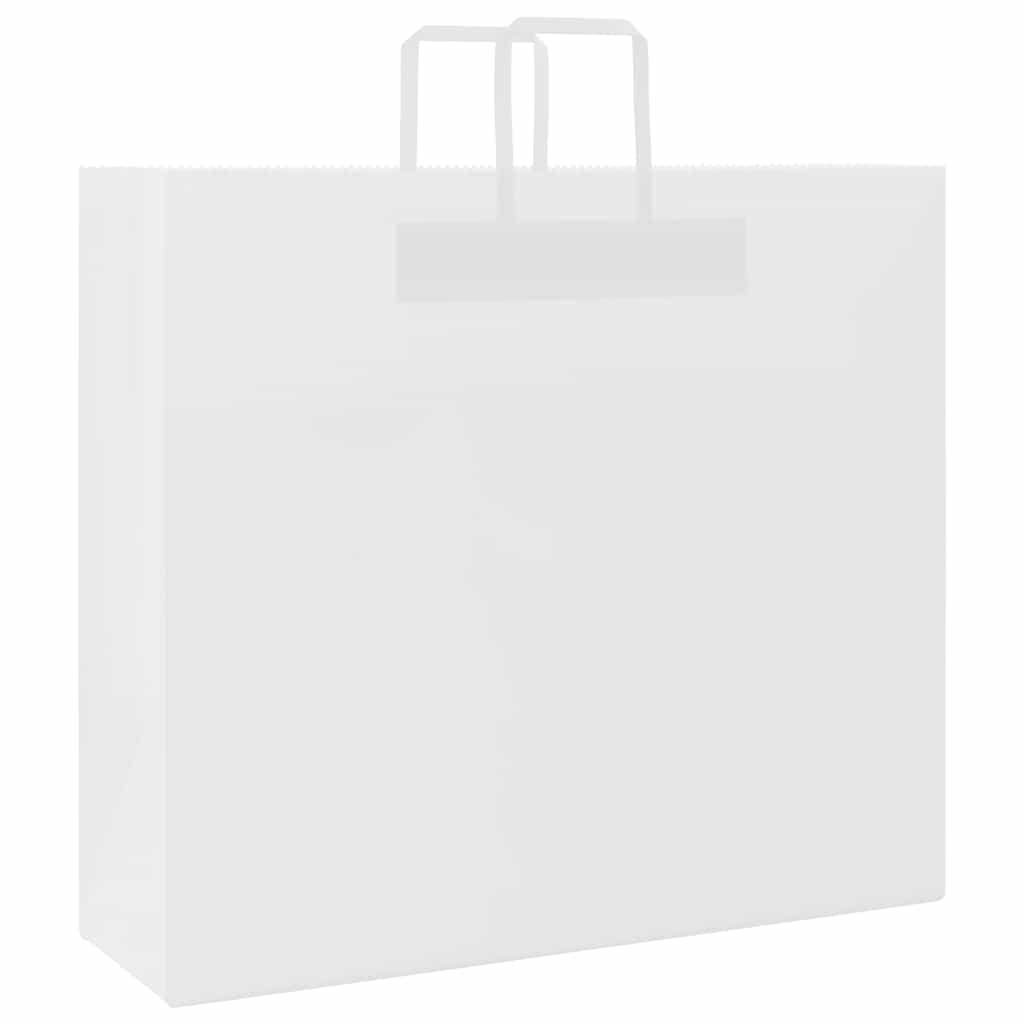 Vidaxl papieren zakken 250 st met hengsels 54x15x49 cm wit