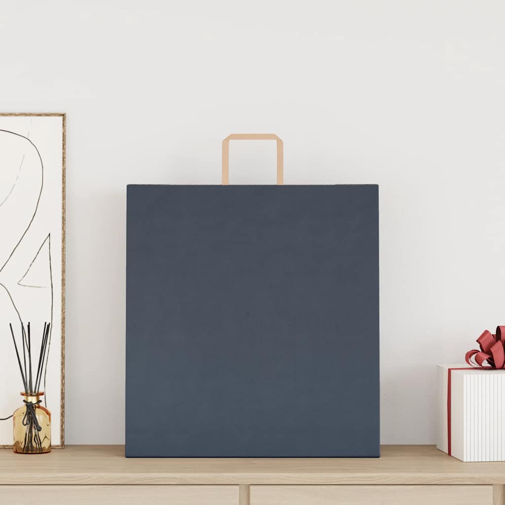 Vidaxl papieren zakken 250 st met hengsels 45x17x48 cm blauw