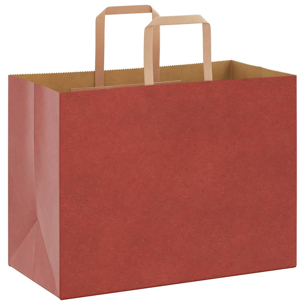 Vidaxl papieren zakken 250 st met hengsels 32x17x25 cm rood