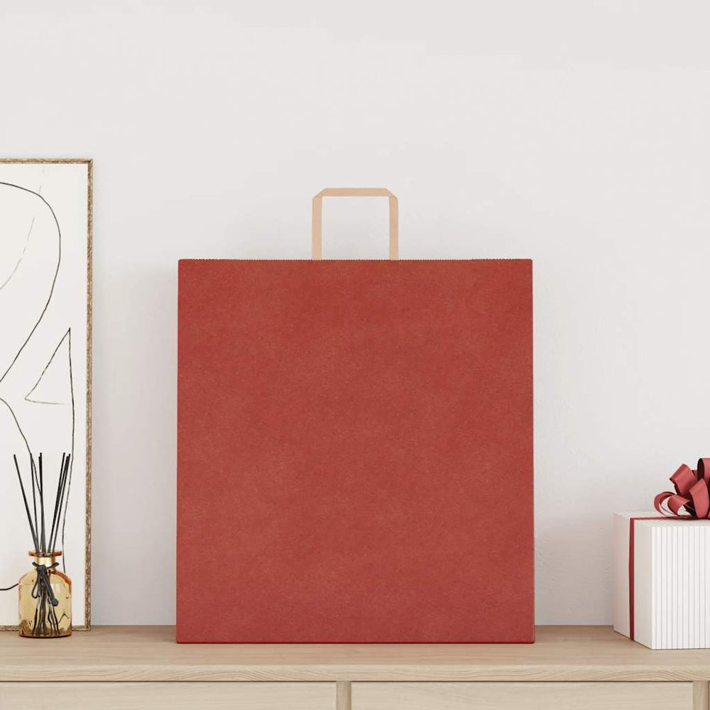 Vidaxl papieren zakken 250 st met hengsels 45x17x48 cm rood