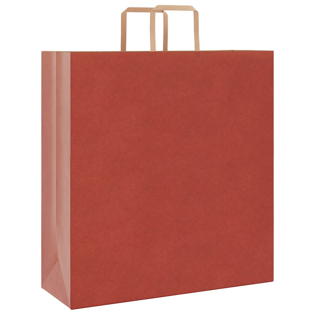 Vidaxl papieren zakken 250 st met hengsels 45x17x48 cm rood