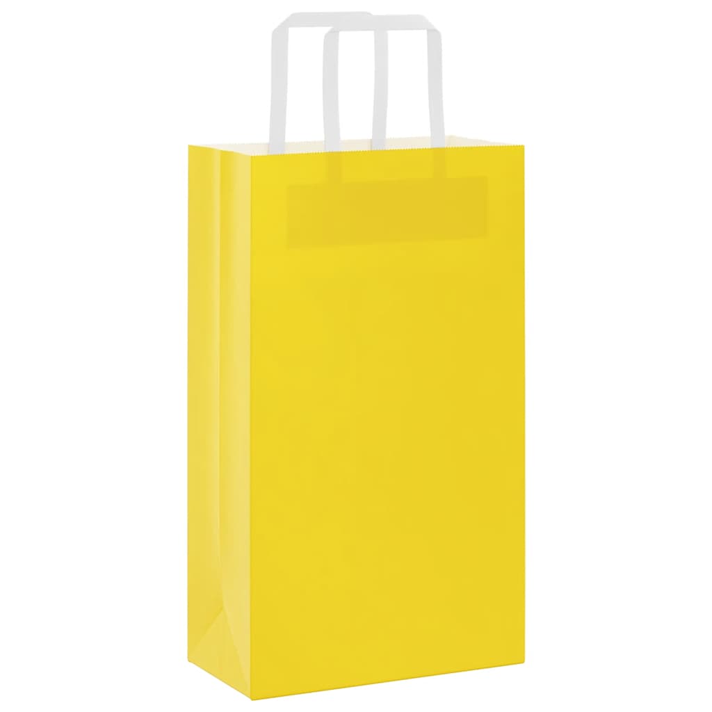 Vidaxl papieren zakken 50 st met hengsels 21x11x36 cm geel