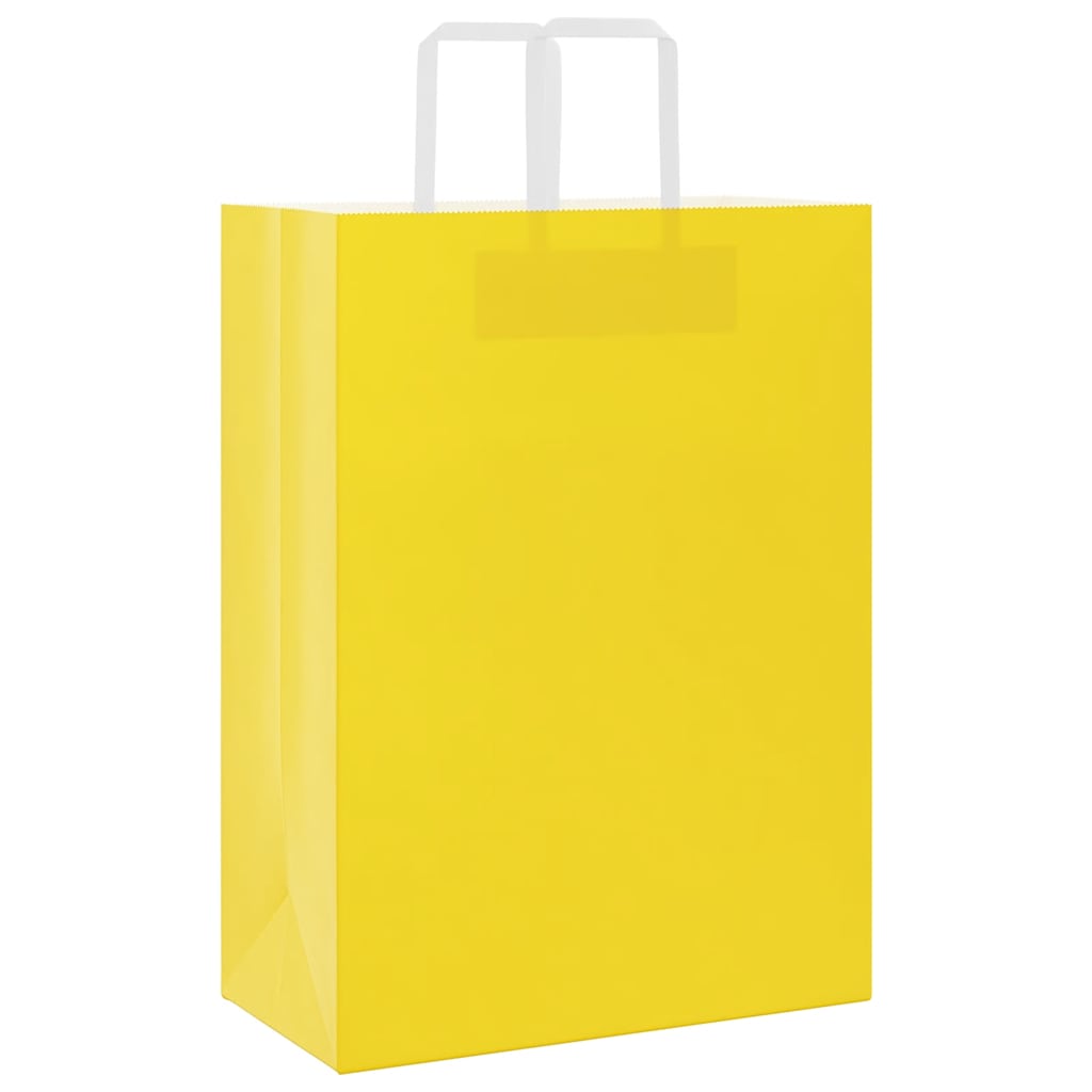 Vidaxl papieren zakken 50 st met hengsels 32x17x44 cm geel