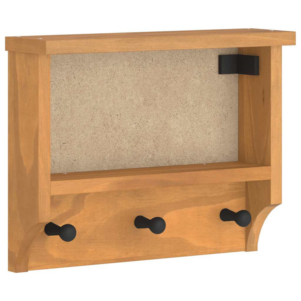 Vidaxl wandkapstok sandnes 45x12x35 cm massief grenenhout