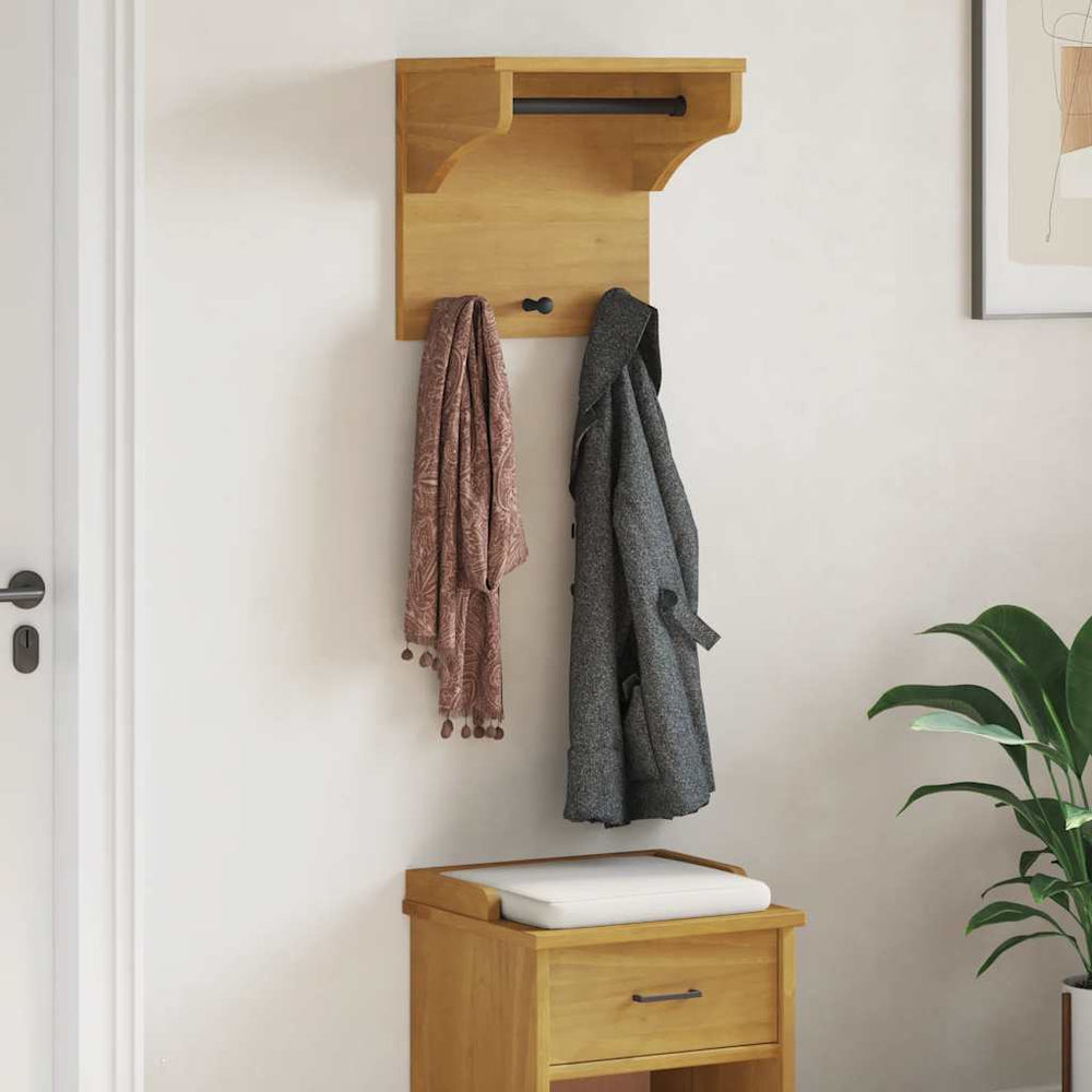 Vidaxl wandkapstok sandnes 43x30x42 cm massief grenenhout