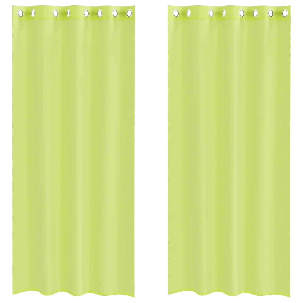 Vidaxl gordijnen voile met doorvoertules 2 st 140x225 cm appelgroen