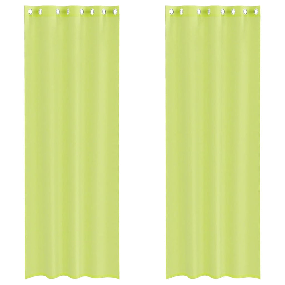 Vidaxl voile gordijnen met doorvoertules 2 st 140x300 cm appelgroen