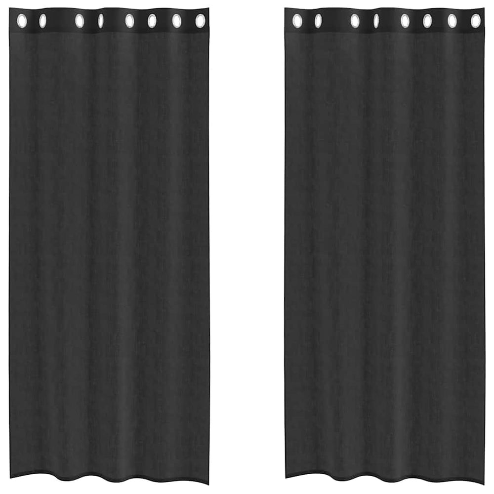 Vidaxl gordijnen voile met doorvoertules 2 st 140x225 cm zwart