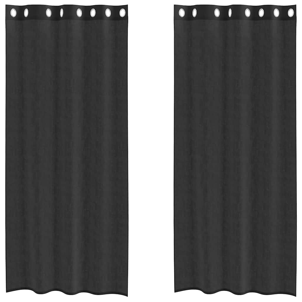 Vidaxl gordijnen voile met doorvoertules 2 st 140x225 cm zwart