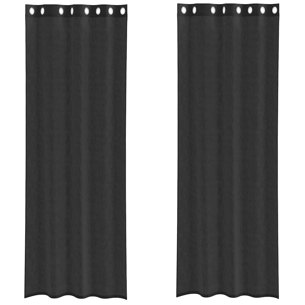Vidaxl gordijnen voile met doorvoertules 2 st 140x300 cm zwart