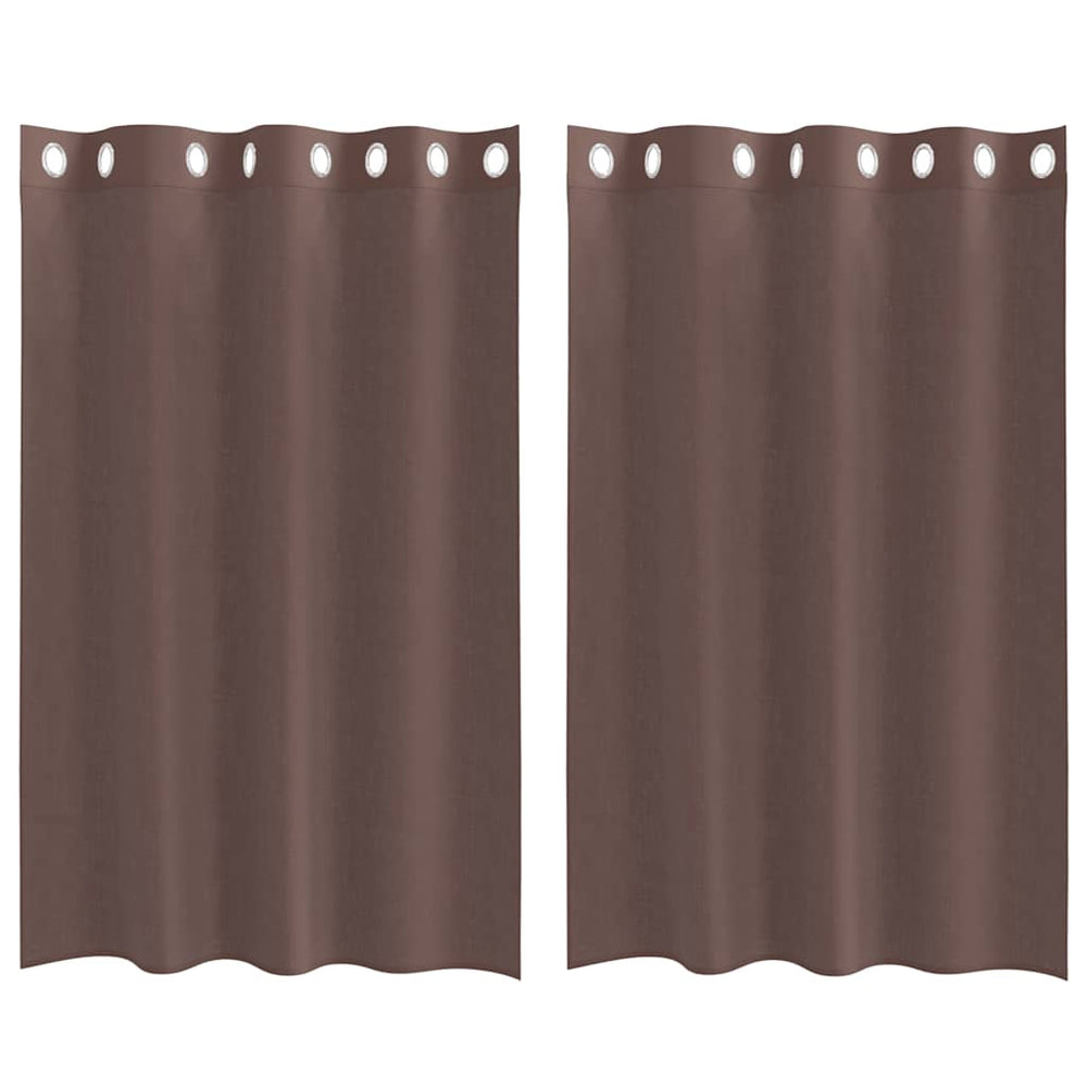Vidaxl gordijnen voile met doorvoertules 2 st 140x175 cm bruin