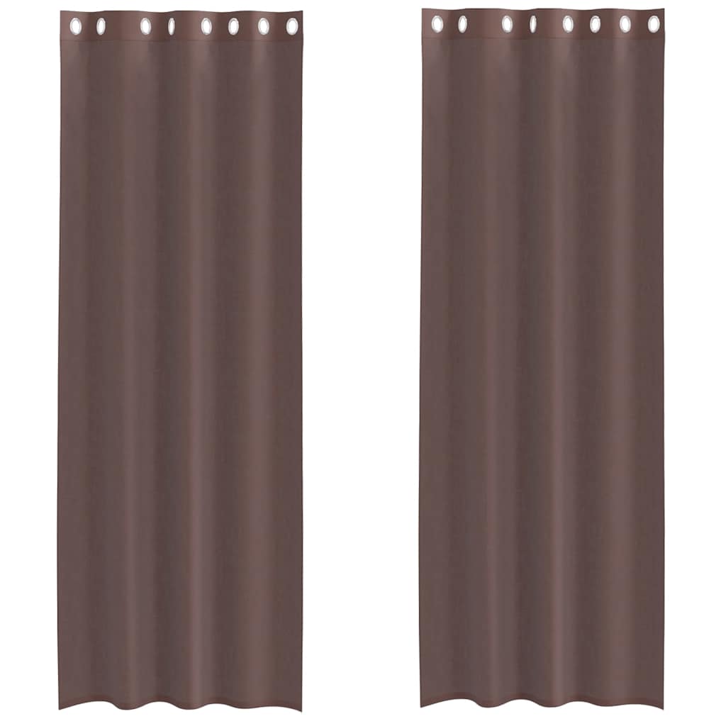 Vidaxl gordijnen voile met doorvoertules 2 st 140x300 cm bruin