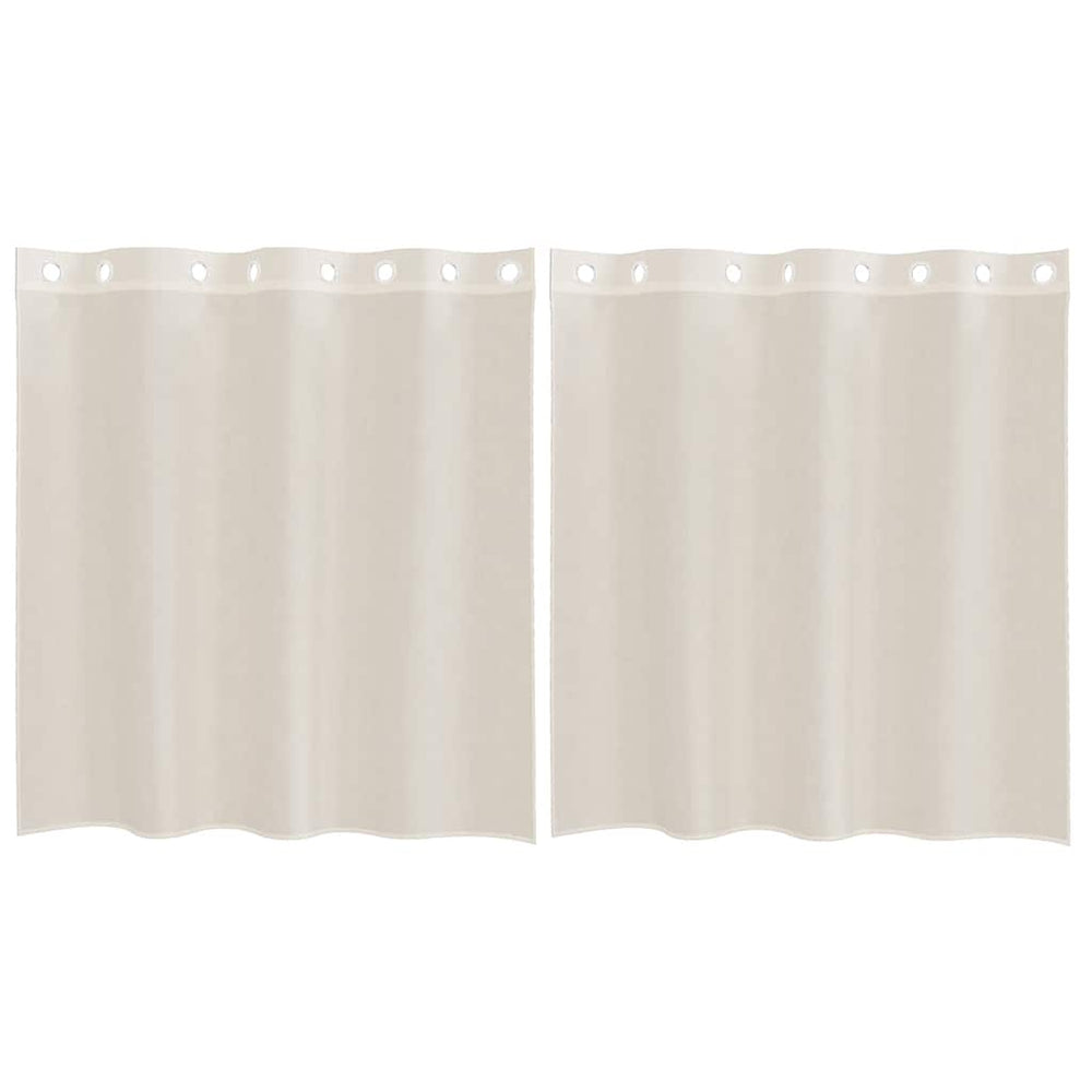 Vidaxl gordijnen voile met doorvoertules 2 st 140x140 cm crèmekleurig