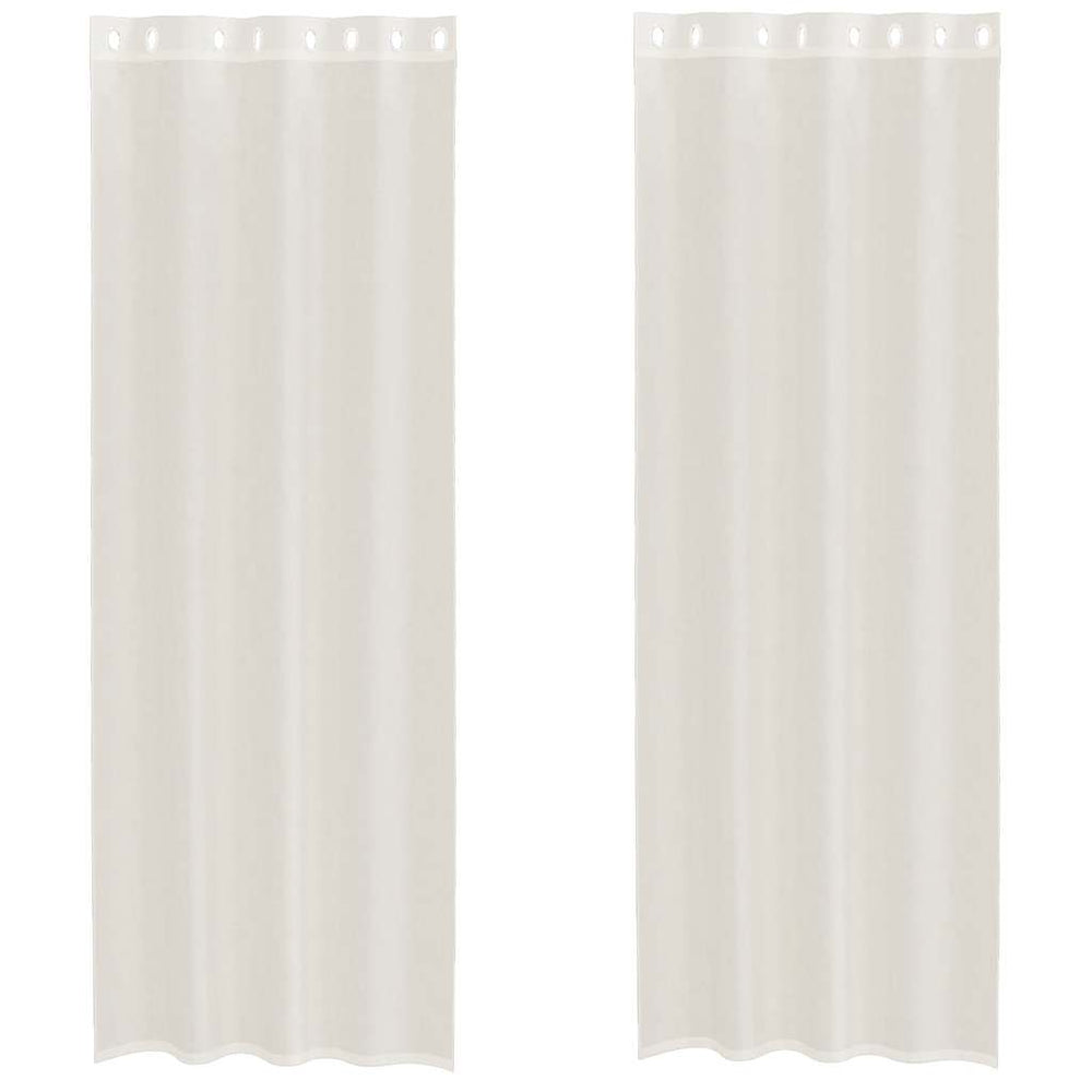 Vidaxl gordijnen voile met doorvoertules 2 st 140x260 cm crèmekleurig