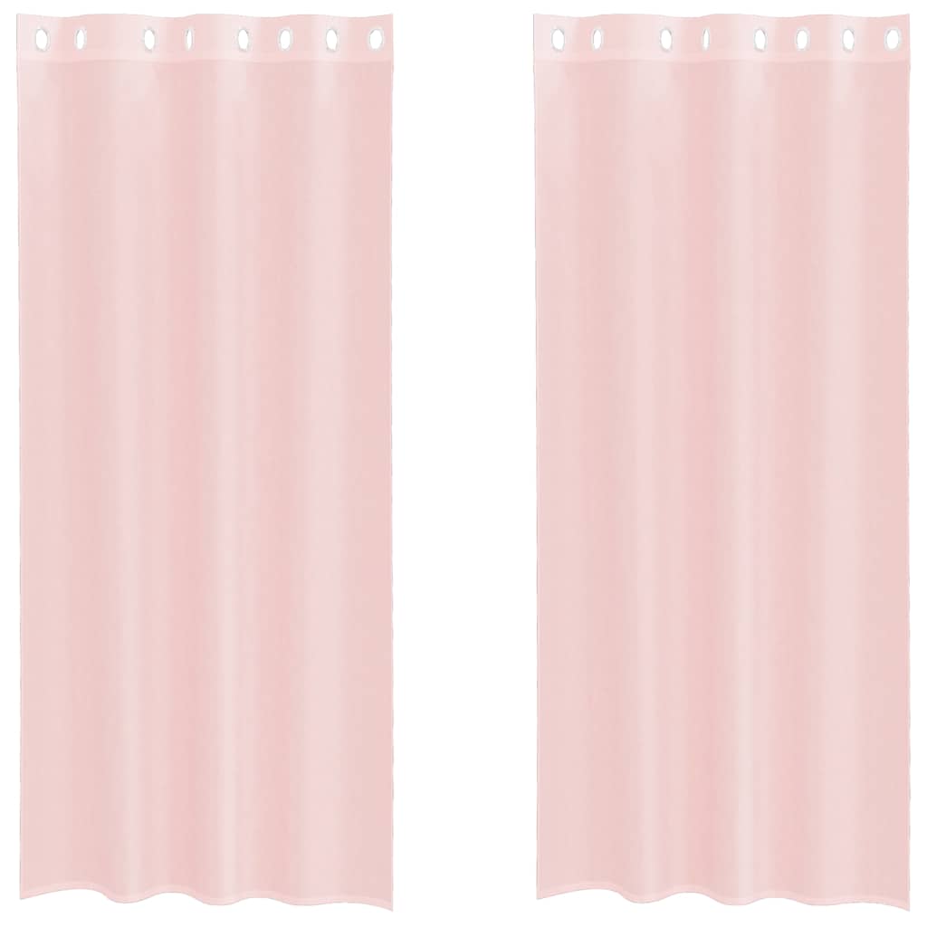 Vidaxl gordijnen voile met doorvoertules 2 st 140x225 cm lichtroze