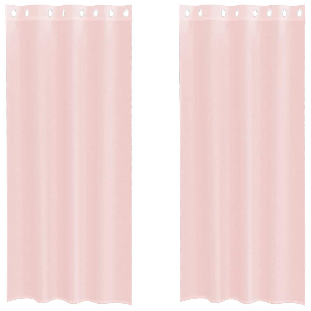 Vidaxl gordijnen voile met doorvoertules 2 st 140x245 cm lichtroze