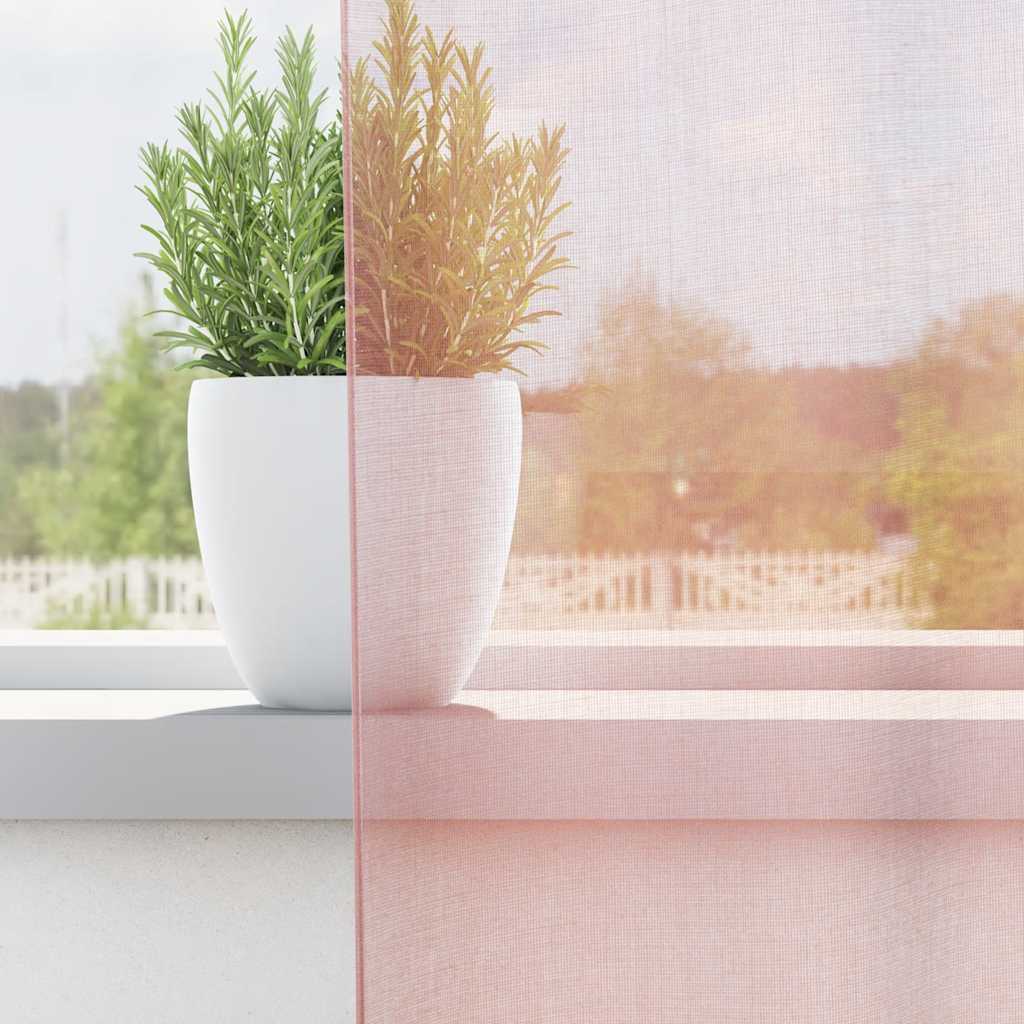 Vidaxl gordijnen voile met doorvoertules 2 st 140x300 cm lichtroze